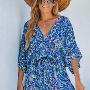CUPSHE Print drawstring romper
